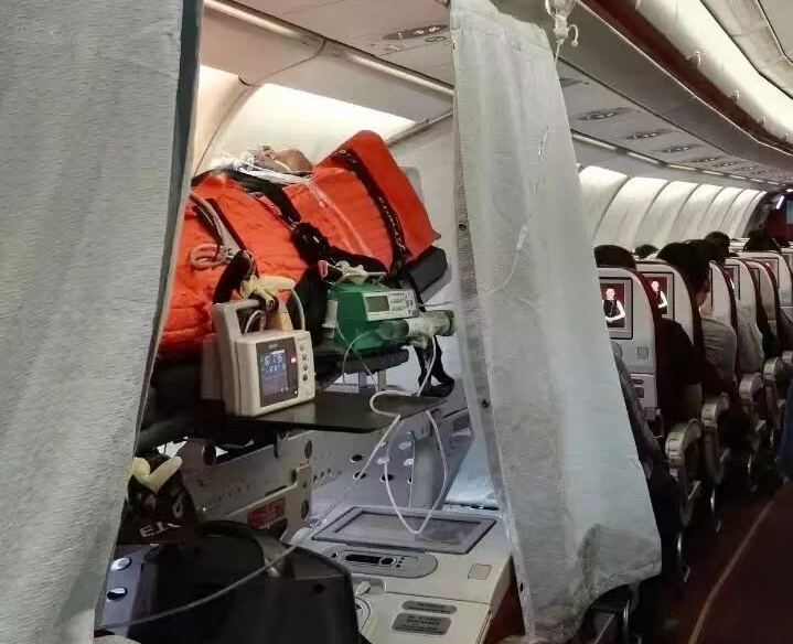 肥东县跨国医疗包机、航空担架